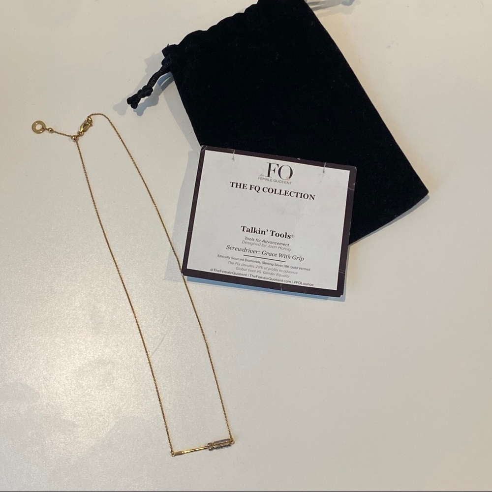 Diamond 18K Gold Vermeil Screwdriver Necklace
